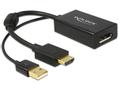 DELOCK Adapter HDMI-A male -> Displayport 1.2 female, black, USB-powered