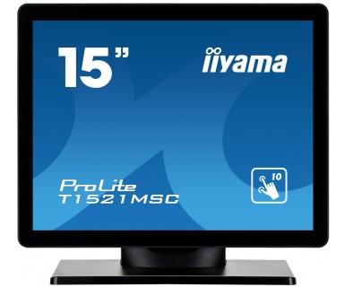 IIYAMA ProLite T1521MSC-B1 - LED monitor - 15" - touchscreen - 1024 x 768 @ 75 Hz - TN - 350 cd/m² - 800:1 - 8 ms - VGA - speakers - black (T1521MSC-B1)