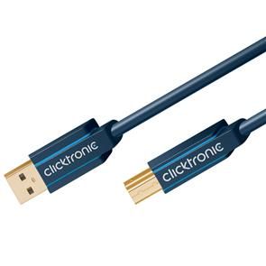 CLICKTRONIC USB 3.0 kabel, Type A han / Type B han - Casual - blå - 1,8 m. (70092)