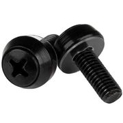 STARTECH "M6 x 12mm - Mounting Screws - 50 Pack, Black"