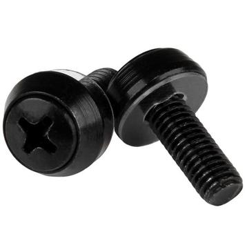 StarTech M6 x 12mm - Screws - 100 Pack, Black - M6 Mounting Screws for Server Rack & Cabinet (CABSCRWSM62B) - skruesett (CABSCRWSM62B)