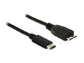DELOCK USB-kabel, 1m, Typ C ha - Typ Micro-B ha, 3.1 Gen 2, svart