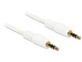 DELOCK Stereo Jack Cable 3.5 mm 3 pin male > male 0.5 m white
