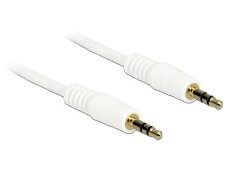 DELOCK Stereo Jack Cable 3.5 mm 3 pin male > male 0.5 m white (83743)