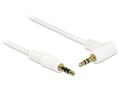 DELOCK Stereo Jack Cable 3.5 mm 3 pin male > male angled 2 m white