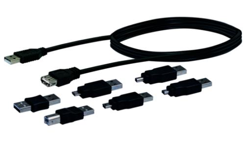 SCHWAIGER USB Universalanschlussset: 6 Adapter/ L?nge: 1,5 m (CAUSET531)