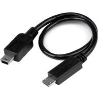 StarTech 8in USB OTG Cable - Micro USB to Mini USB - M/M - USB OTG Mobile Device Adapter Cable - 8 inch (UMUSBOTG8IN) - USB-kabel - mini-USB type B til Micro-USB type B - 20.32 cm