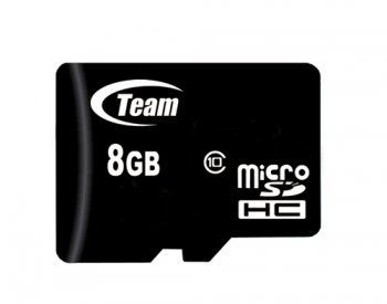 TEAM Flash card Micro-SD  8GB Team C10 (TUSDH8GCL1003)