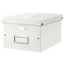LEITZ STORAGE BOX LEITZ CLICK&STORE MEDIUM METALLIC WHITE