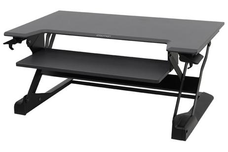 Ergotron WorkFit-TL Sit-Stand Desktop Workstation - Stativ for LCD-skjerm / tastatur / mus - svart, mørk grå - skjermstørrelse: inntil 30" - skrivebord (33-406-085)