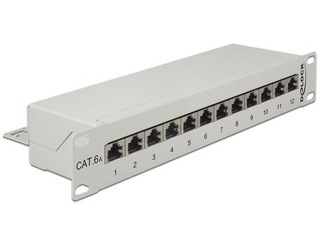 DELOCK 10" Patch Panel 12 Portar, Cat.6A grå (43308)