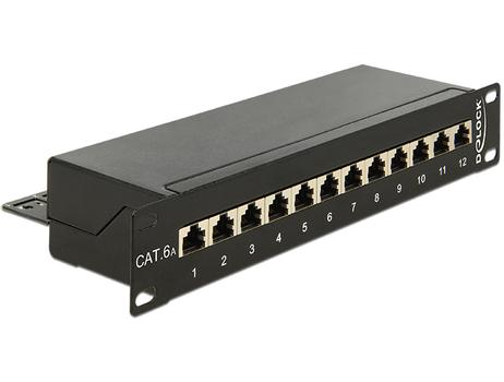 DELOCK 10" Patch Panel med 12 Portar Cat.6A svart (43310)