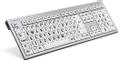 LOGICKEYBOARD XLPrint PC Slim B/W UK PC Silver + Lamp