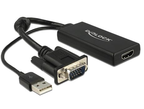 DELOCK 0.25m VGA+USB2.0-A/ HDMI (62668)