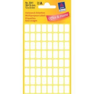 AVERY Etiket Avery hvid 13x8mm 384stk/ pak 3041 (3041)