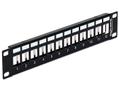 DELOCK 10" 12-portars Keystone patchpanel, 1U, metall, svart