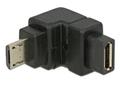 DELOCK Adapter USB 2.0 Micro-B male > USB 2.0 Micro-B female angled do