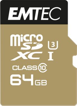 EMTEC memory card microSDHC 64GB Class10 Speedin 95/90 MBs (ECMSDM64GXC10SP)
