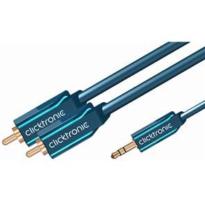 CLICKTRONIC Konverterkabel,  2 x phono han - mini jack han - Clicktronic casual - blå - 1,0 > (70465)