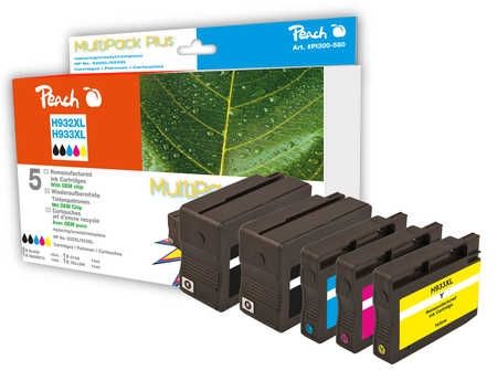PEACH SparPackPlus Tintenpatronen mit Chip HP 932XL, 933XL (PI300-580)