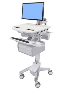 ERGOTRON STYLEVIEW CART WITH LCD ARM TALL DOUBLE DRAWER CRTS (SV43-12C0-0 $DEL)