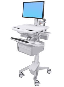 ERGOTRON STYLEVIEW CART WITH LCD PIVOT TALL DOUBLE DRAWER CRTS (SV43-13C0-0 $DEL)
