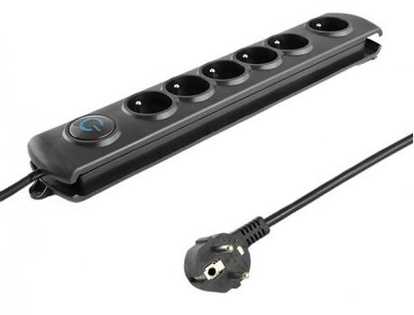 QOLTEC Surge protector | 6 power socket | 1.8m (50111)