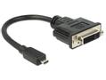 DELOCK Video / lyd adapter HDMI / DVI 20cm Sort