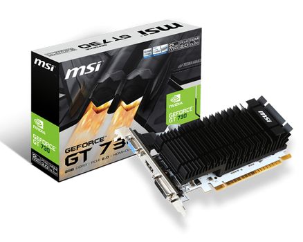 MSI GeForce GT 730 2GB DDR3 64bit Dual Slot D-Sub DVI HDMI (N730K-2GD3H/LP)