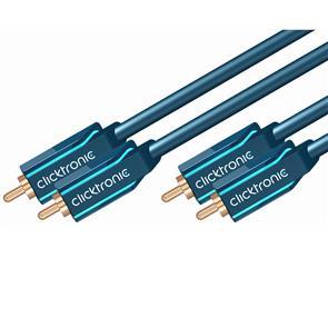 CLICKTRONIC Phonokabel,  dobbelt han / han - Clicktronic casual - blå - 5,0 m. (70381)