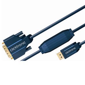 CLICKTRONIC DisplayPort/ DVI Cable. M/M. Blue. 2.0m (70729)