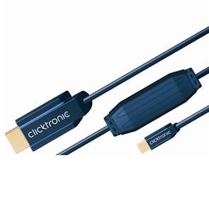 CLICKTRONIC DisplayPort kabel, mini DP han / HDMI - Casual - blå - 3,0 m. (70744)