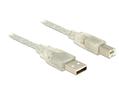 DELOCK USB-A to USB-B Cable 1m Transparent