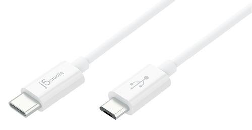 J5 CREATE USB 2.0 cable, Type C M - Type micro B M, 0,9m, white (JUCX09)