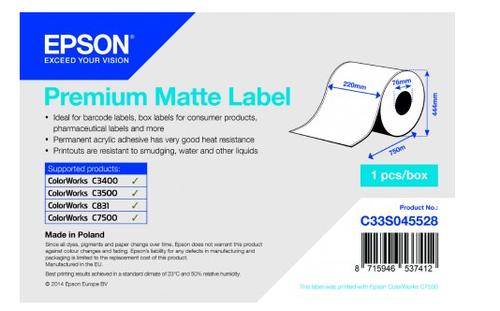EPSON PREMIUM MATTE LABEL COIL: 220MM X 750M SUPL (C33S045528)