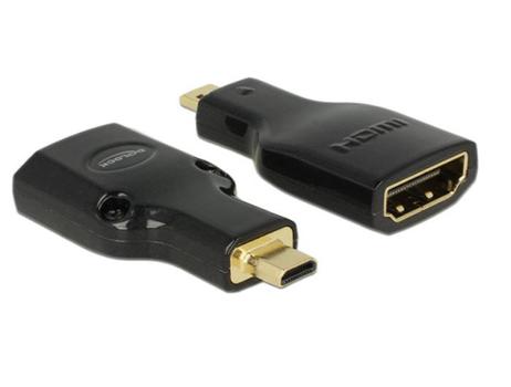 DELOCK HDMI Micro-D/ HDMI-A,  M/F, 4K (65664)