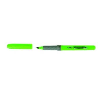 BIC Grip Highlighter Pen Chisel Tip 1.6-3.3mm Line Green (Pack 12) - 811932 (811932)