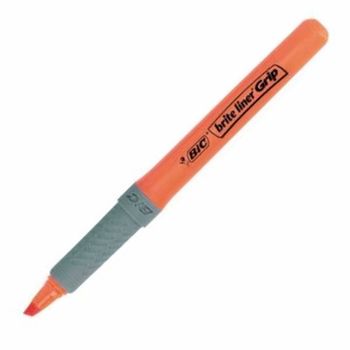 BIC Brite Liner Grip Tekstmarker Orange - Water-based ink - comfort grip (box of 12) (811933*12#DBL $DEL)