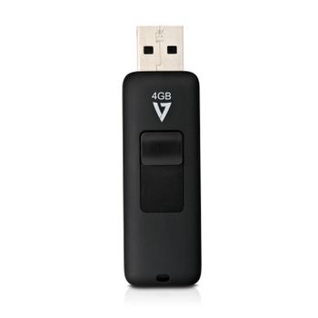 V7 4GB FLASH DRIVE USB 2.0 BLACK 10MB/S READ 3MB/S WRITE MEM (VF24GAR-3E)