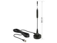 DELOCK DAB+ Antenna F Plug 0 dBi omnidirectional with magnetical stand fixed black