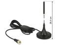 DELOCK DAB+ antenn, F hane, RG-174, 21dBi, 2m kabel, magnetfot, svart