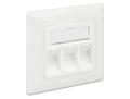 DELOCK Keystone Wall Outlet 3 Port compact