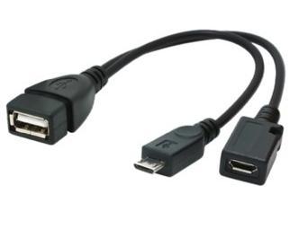 GEMBIRD cable USB OTG AF to micro BM + micro BF, 0,15 m (A-OTG-AFBM-04)
