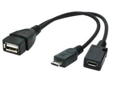 GEMBIRD cable USB OTG AF to micro BM + micro BF, 0,15 m