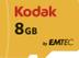 EMTEC MicroSD Card 8GB KODAK SDHC F-FEEDS