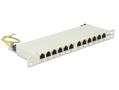 DELOCK 10" 12-port patchpanel,  kron, skärmad, cat6a, grå (43311)
