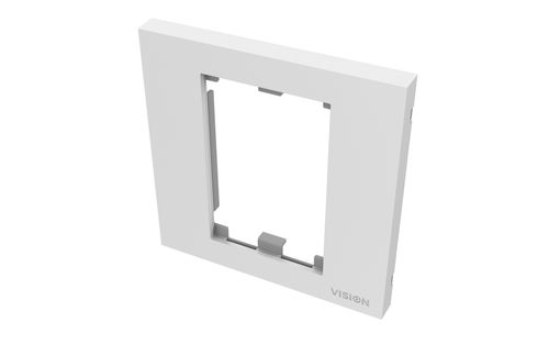 VISION Techconnect Modular AV Faceplate - LIFETIME WARRANTY - Single-Gang UK surround - frame which accommodates two modules - fits to TC3 BACKBOX1G or TC3 MUDRING1G,  or any standard single-gang UK backbox ( (TC3 SURR1G)
