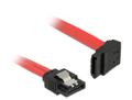 DELOCK SATA-kabel, 0,5m, 6Gb/s, låsclip, vinklad uppåt - rak, 26 AWG