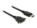 DELOCK DisplayPort 1.2-kabel,  ha - ho, 3840x2160 60Hz, 1m, svart (85114)