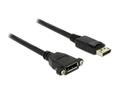 DELOCK DisplayPort 1.2-kabel, ha - ho, 3840x2160 60Hz, 1m, svart